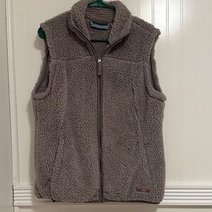 Free Country Gray Sherpa plush cozy Fleece vest